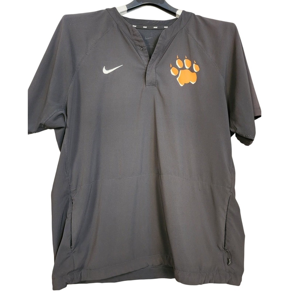 Nike Windshirt Men XXL Gray Clemson Tigers Jacket Paw Logo Snap Button College
